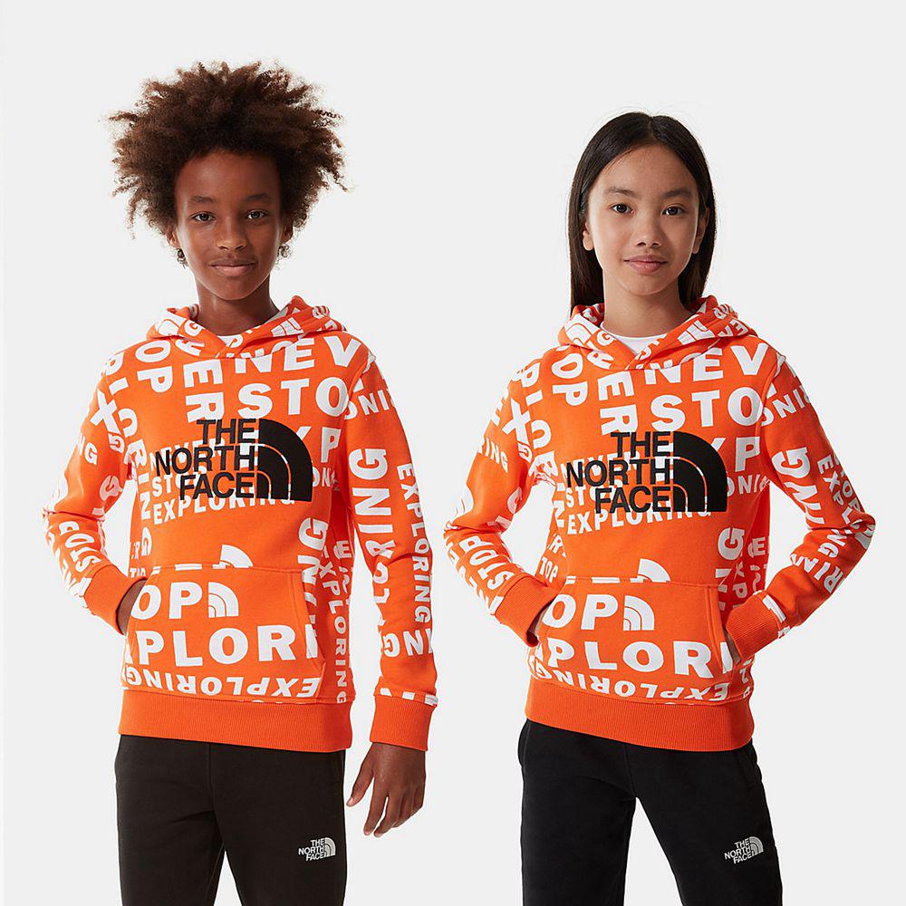 The North Face Drew Peak Παιδικα Φούτερ Hoodie - Κοκκινα Πορτοκαλι (ONXU24987)